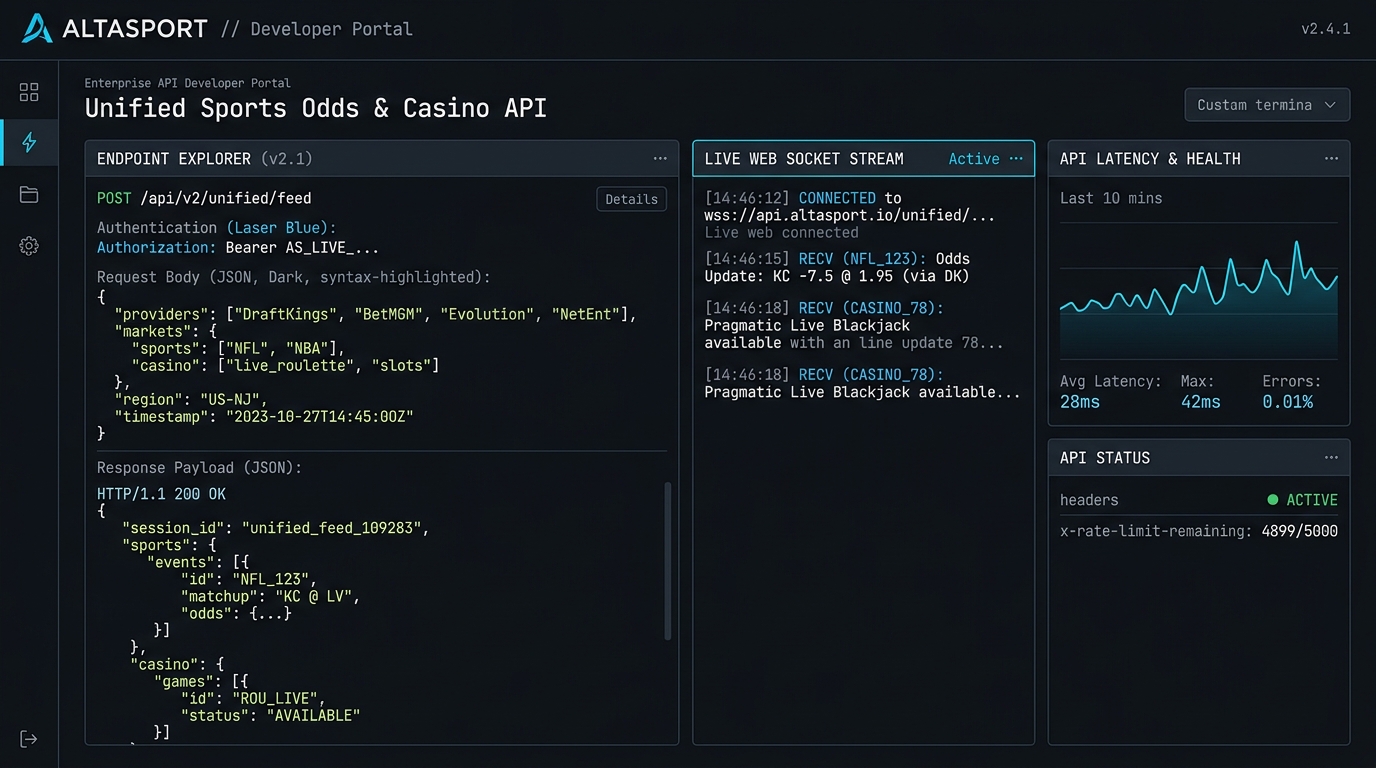 Unified Multi-Provider Sportsbook and Casino API Portal