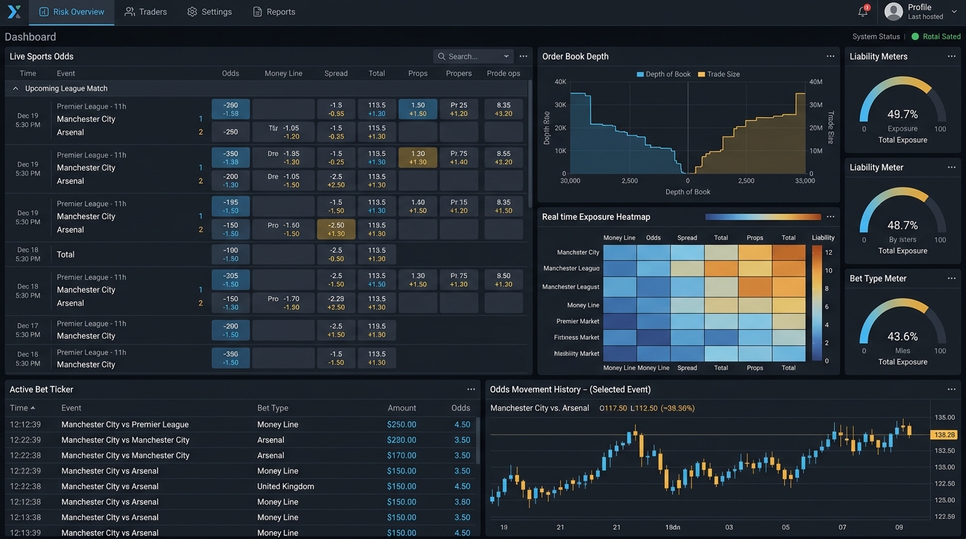 Institutional Sportsbook Trading and Risk Management Dashboard